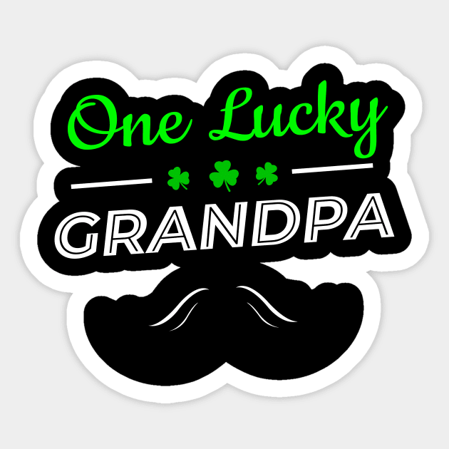 One Lucky Grandpa - Funny St Paddys Day Sticker by Yasna